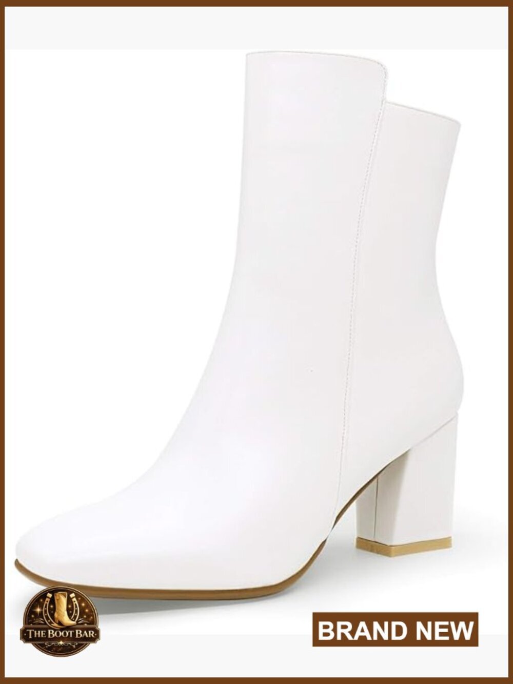 Square Toe Ankle Boots Low Block Heel Side Zipper Booties Shoes